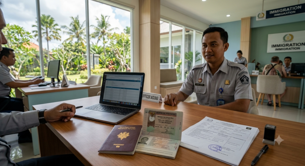 Visa Nomade Digital Bali Indonésie 2026 : Guide Complet 2 Documents pour visa nomade digital Bali Indonésie avec passeport et tampon d'approbation
