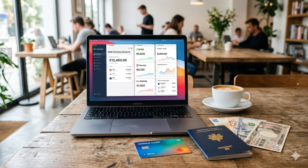 Compte multidevise pour nomade digital avec cartes bancaires et devises internationales